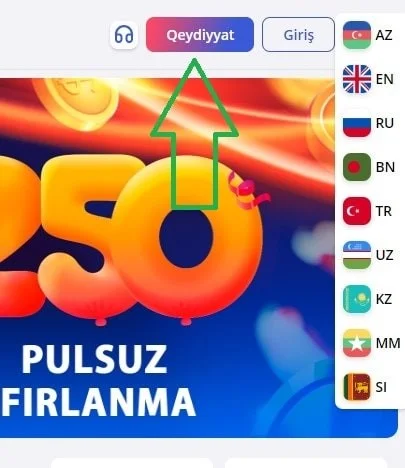 Glory Casino qeydiyyat